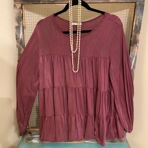 Mineral wash long sleeve top